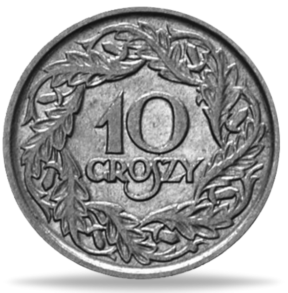 10 Groszy Polnischer Adler mit Krone Jaeger 625 - Münze Vorderseite
