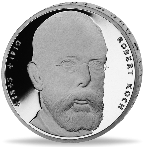 10 Deutsche Mark Robert Koch - Vorderseite BRD Silbermünze