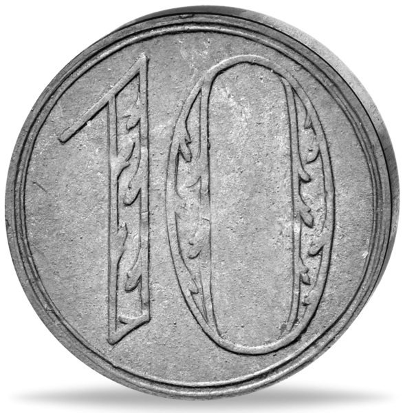Freie Stadt Danzig, 10 Pfennig 1920, Notgeld - sehr selten - Münze Vorderseite