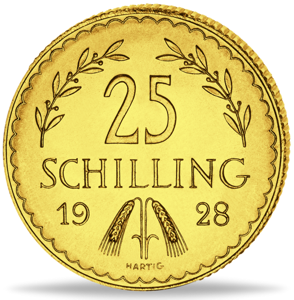 25 Österreichische Schilling - I. Republik Österreich - Münze Vorderseite