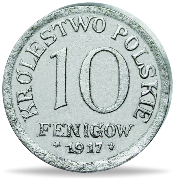 Geplantes Königreich Polen, 10 Fenigow 1917-1918 - Eisen - Münze Vorderseite