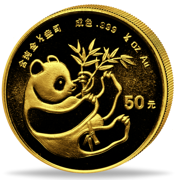 50 Yuan Panda 1/2 Unze Gold 1984 - Münze Vorderseite