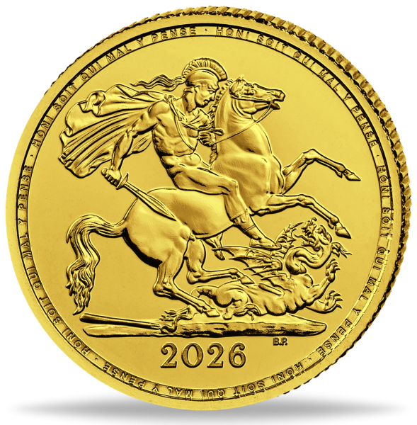 1/2 Pfund King Charles III. Gold - Münze Vorderseite