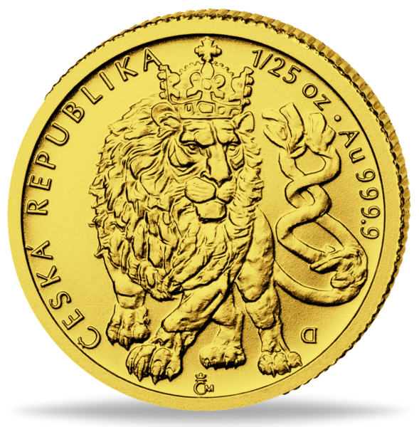 Niue, 5 Dollar Tschechischer Löwe Gold 2026 - Münze Vorderseite