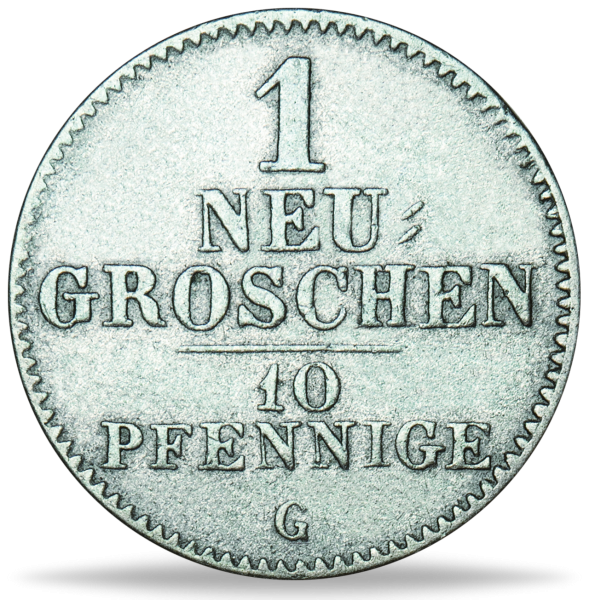 1 Neugroschen König Friedrich August II. - Münze Vorderseite