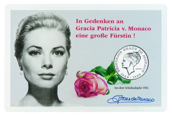 Fürstentum Monaco, 10 Francs 1982 Grace Kelly - Rose von Monaco - Silber