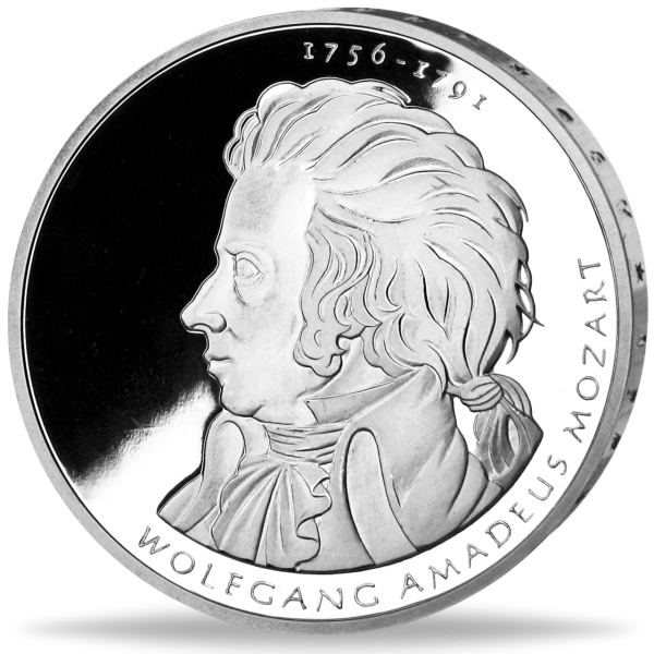 10 Euro Wolfgang Amadeus Mozart - Vorderseite Münze