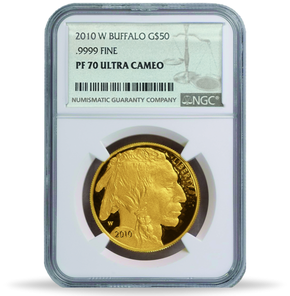 50 Dollar Büffel/Sioux Häuptling 1 Unze Gold NGC/PGCS geslabt - Münze Vorderseit