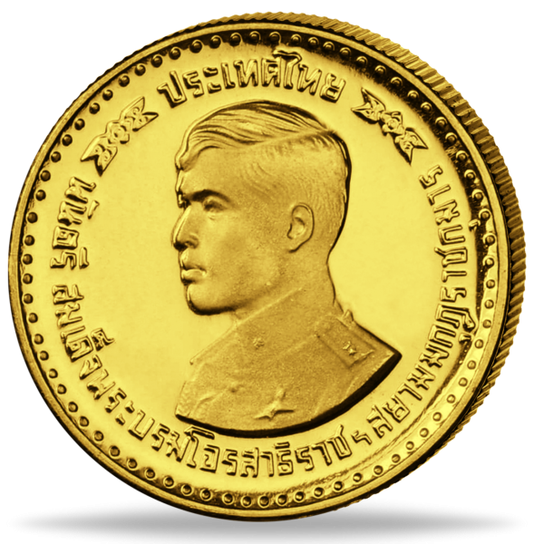 Thailand, 3000 Baht 1978, Abschluss Kronprinz Vijiralongkorn - Münze Vorderseite