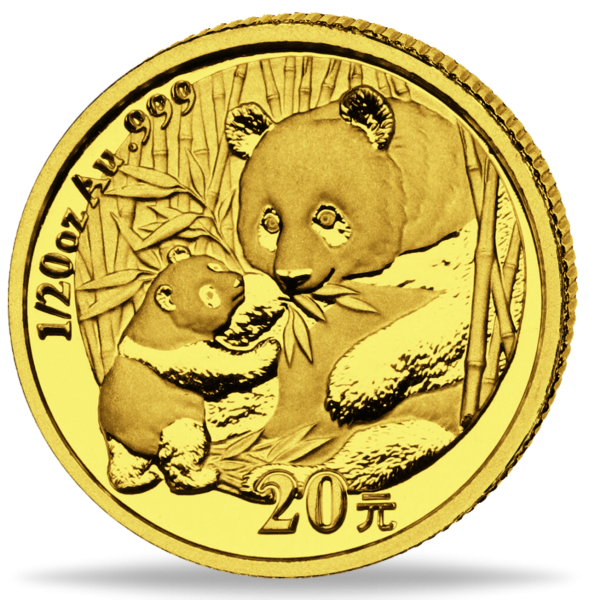20 Yuan Panda 1/20 Unze Gold 2005 - Münze Vorderseite