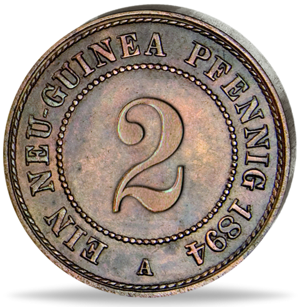 Deutsch-Neuguinea 2 Pfennig „Palmwedel“ 1894 Stempelglanz - Münze Vorderseite
