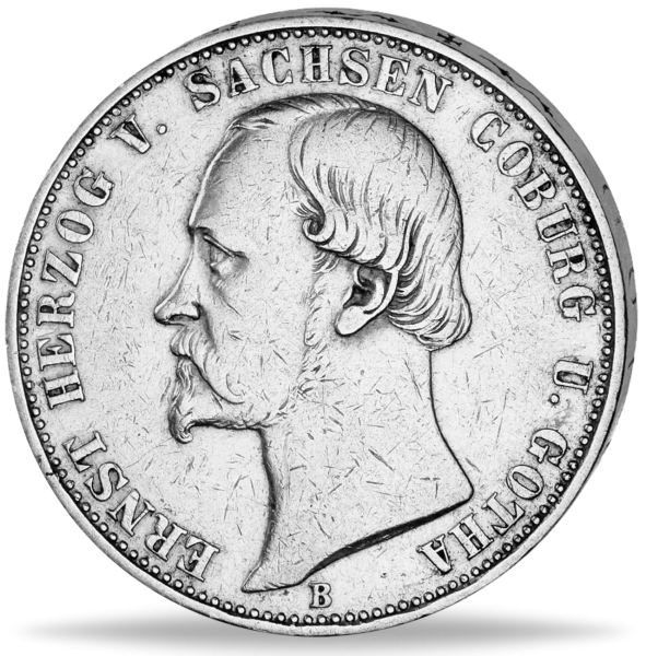 Vereinstaler Ernst II. Thun 369 - Münze Vorderseite
