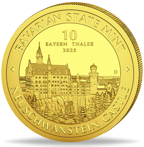 Bayern, 10 Bayern-Thaler, stempelglanz, 1/10 Unze Gold 2025 - Münze Vorderseite
