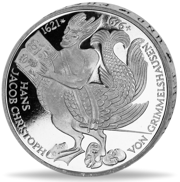 5 Deutsche Münze Hans Jacob von Grimmelshausen - Vorderseite BRD Silbermünze