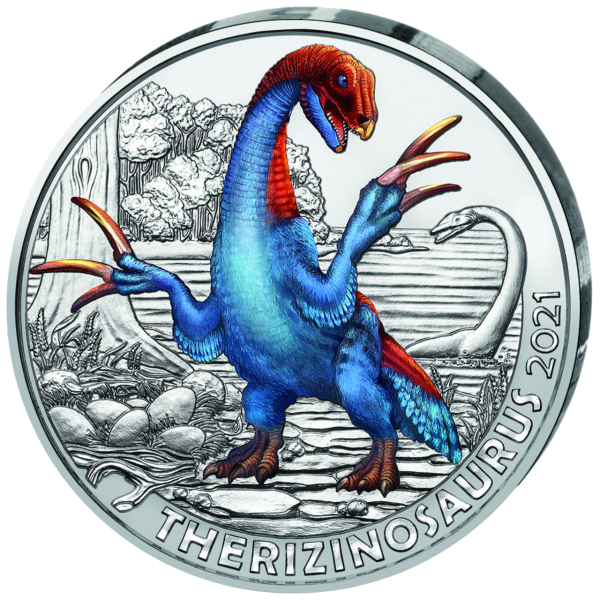 3 Euro Therizinosaurus - Vorderseite Münze