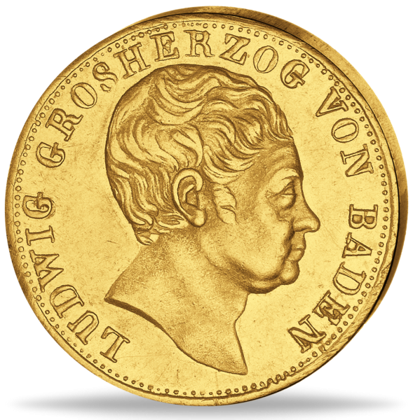 5 Gulden Ludwig Baden - Vorderseite Münze