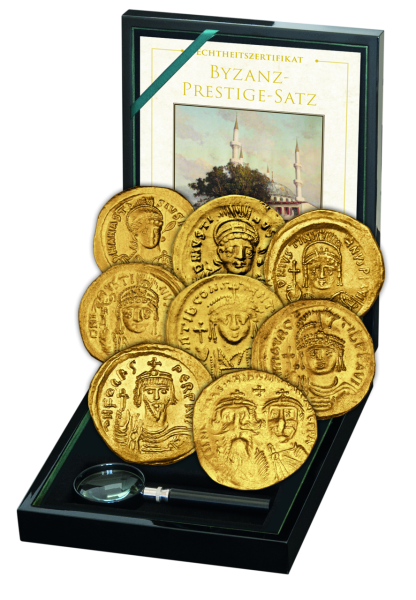 Solidus Byzanz-Prestigesatz - 8 Münzen Gold - Kassette
