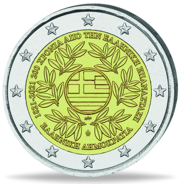2 Euro Griechenland 200 JahreRevolution - Münze Vorderseite