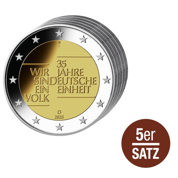 5 x 2 Euro 35 Jahre Deutsche Einheit - Satzbild mit Vorabbild