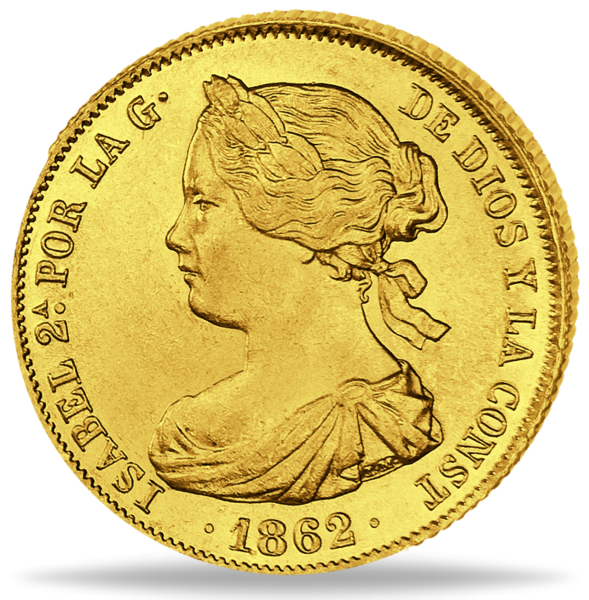 100 Reales Isabel II - Vorderseite Münze
