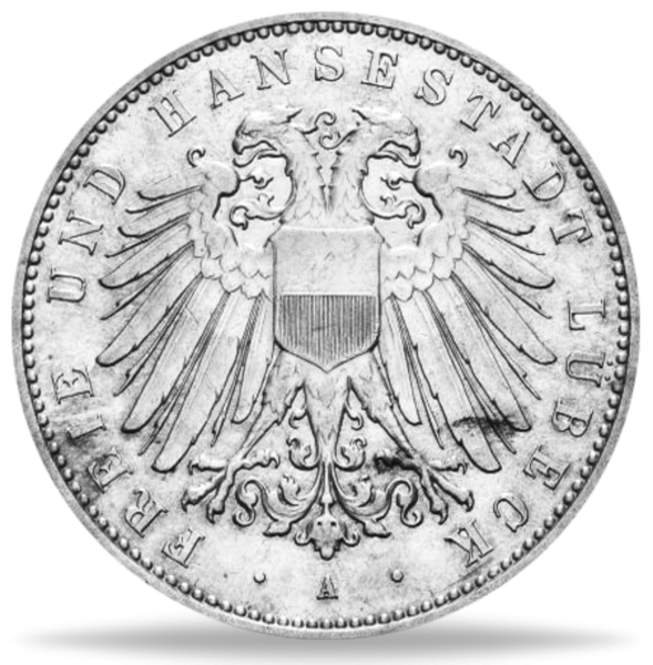 Lübeck, 5 Mark 1904 (J.83) Stadtwappen - Münze Vorderseite
