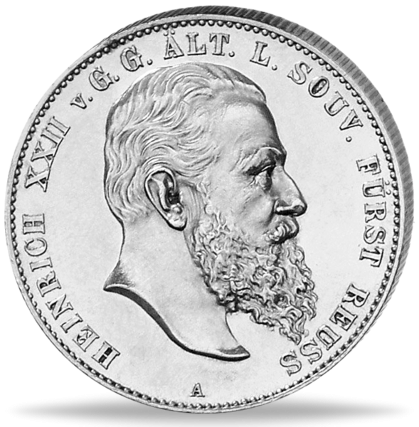 2 Mark „Fürst Heinrich XXII.“ 1901 - Silber - Münze Vorderseite