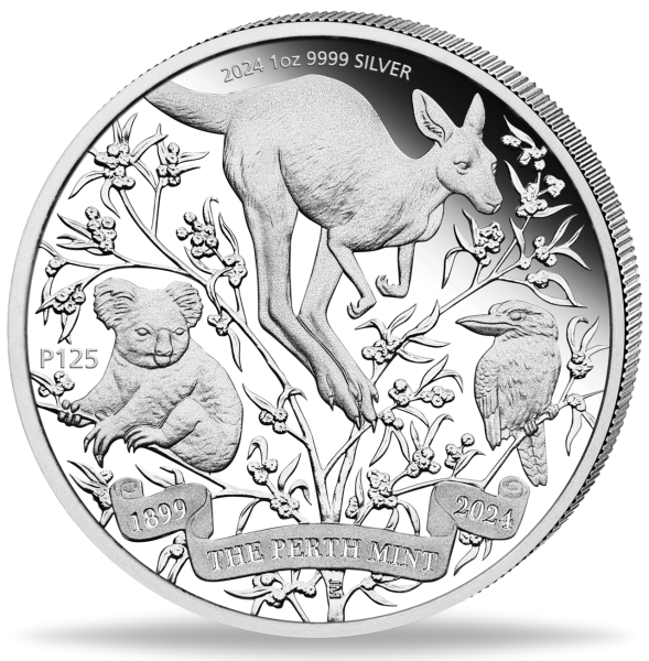 Australien, 1 $ 2024, 125 Jahre Perth Mint, Polierte Platte - Münze Vorderseite