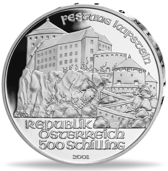 Österreich, 500 Schilling Festung Kufstein 2001, PP - Münze Vorderseite