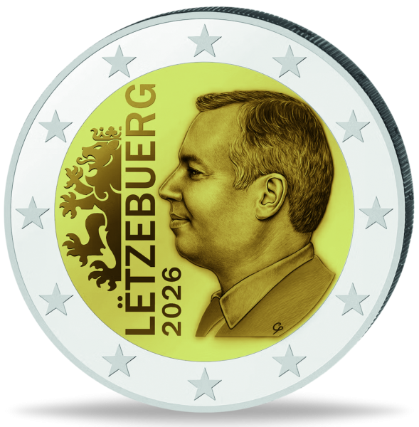 Luxemburg, 2 Euro Kursmünze Großherzog Guillaume, 2026, bfr - Münze Vorderseite