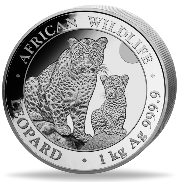 Somalia 2000 Shilling Leopard 1 kg Silber 2024 - Münze Vorderseite