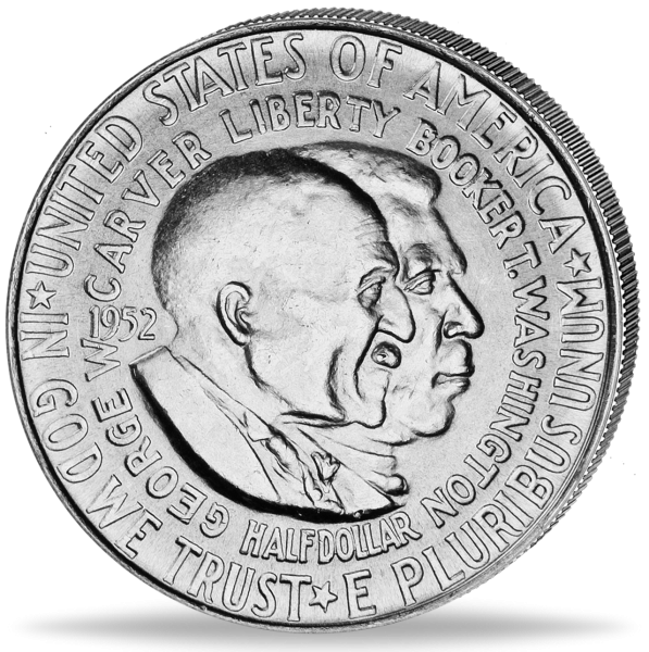 USA, 1/2 US Dollar 1951-1954 Washington-Carver - Silber - Münze Vorderseite
