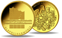 Gedenkprägung Elphi Gedenkprägung Elphi Elbphilharmonie Minigold - Vorderseite / Gedenkprägung Elphi Elbphilharmonie Minigold - Rückseite