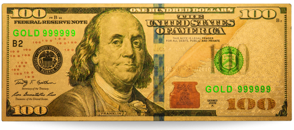 100 $ Banknote Gold - Vorderseite