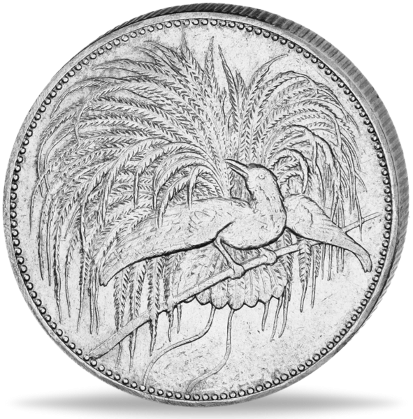 Deutsch-Neuguinea 2 Mark „Paradiesvogel“ 1894 - Silber - Münze Vorderseite
