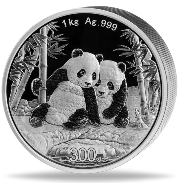 300 Yuan Panda 1 Kilogramm Silber - Münze Vorderseite