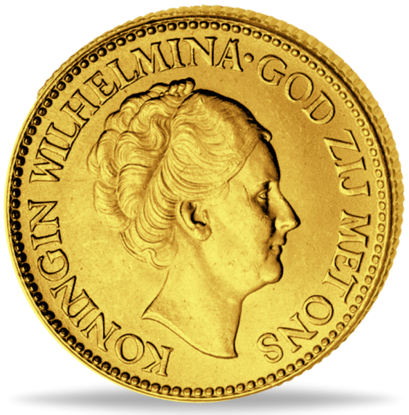 10 Gulden Wilhelmina - Vorderseite Goldmünze