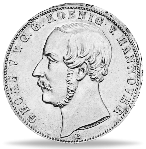 Königreich Hannover, Vereinsdoppeltaler 1862 (T.175), König Georg V. - Silber