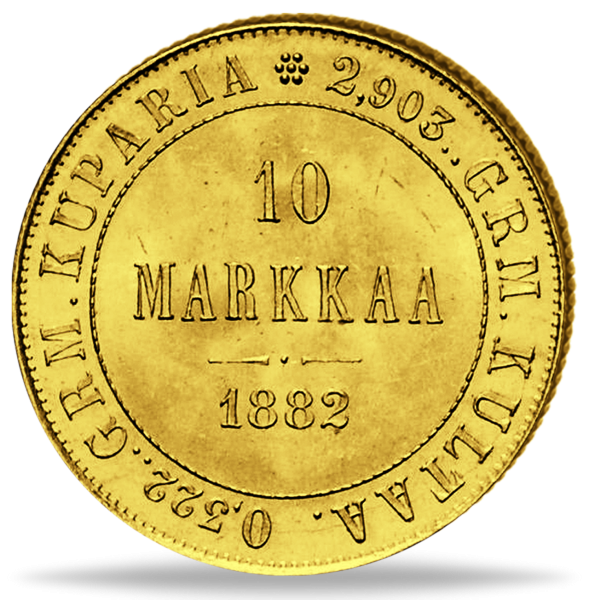 10 Markaa Doppelkopfadler - Vorderseite historische Goldmünze