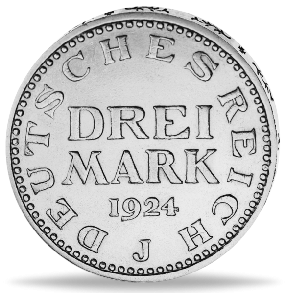 Weimarer Republik, 3 Reichsmark Adler - Jaeger 312 Silber - Münze Vorderseite