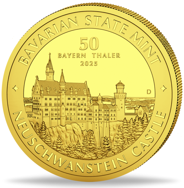 Bayern, 50 Bayern-Thaler, stempelglanz, 1/2 Unze Gold 2025 - Münze Vorderseite