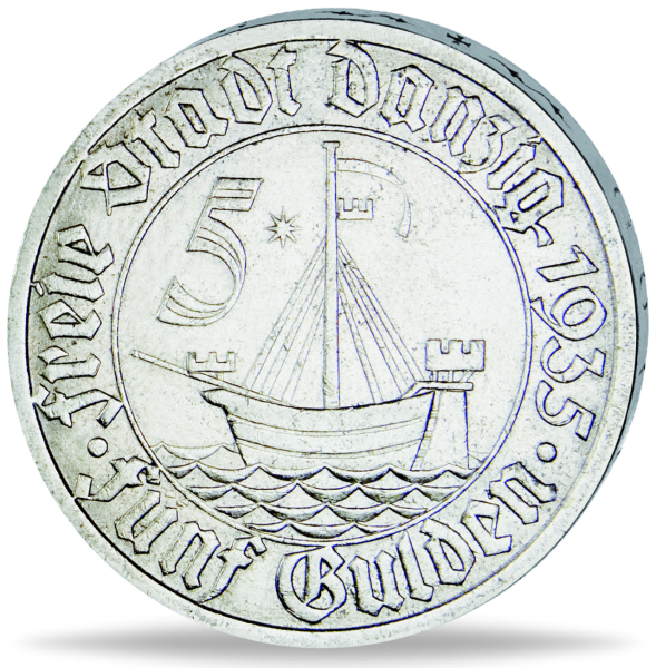 5 Gulden Danzig Kogge - Vorderseite Münze