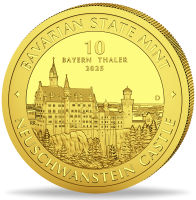 Bayern, 10 Bayern-Thaler, stempelglanz, 1/10 Unze Gold 2025 - Münze Vorderseite Bayern, 10 Bayern-Thaler, stempelglanz, 1/10 Unze Gold 2025 - Münze Vorderseite