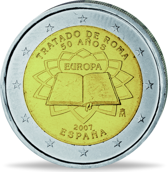 2 Euro Römische Verträge Spanien - Vorderseite Münze
