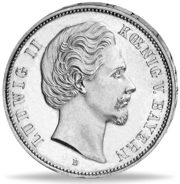 5 Mark Ludwig II. Bayern 1874 - Münze Vorderseite