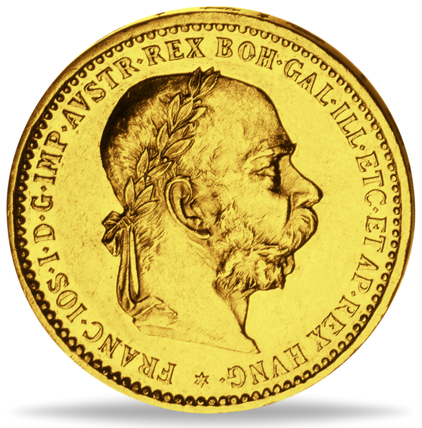 10 Kronen Franz Joseph I. Lorbeerkranz -  Vorderseite Münze