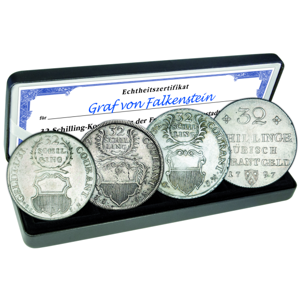 Lübeck, Komplett-Kollektion 4x 32 Schilling 1731-1797 (4 Münzen) - Satzbild