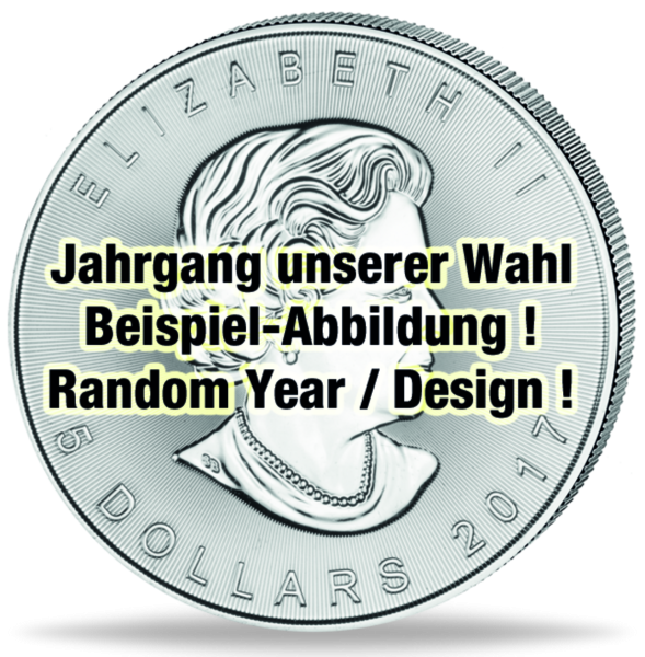 Kanada 5 $ Maple Leaf 1 Unze Silber Jahrgang unserer Wahl - Münze Rückseite