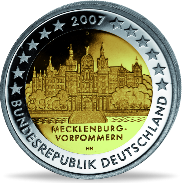 2 Euro Schweriner Schloss - Polierte Platte - Münze Vorderseite