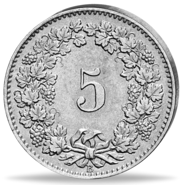 5 Rappen Schweiz 1901-1980 - Münze Vorderseite
