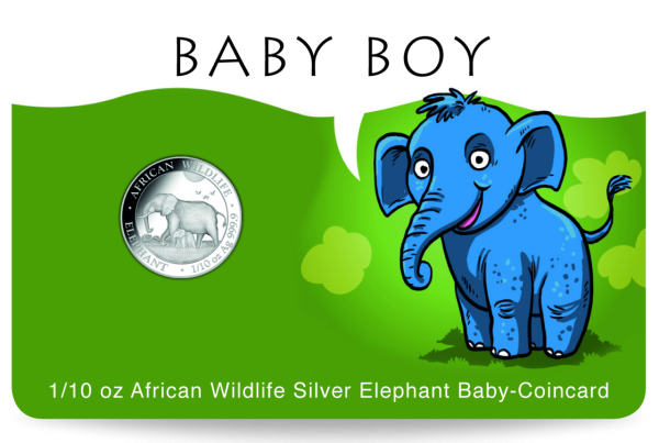 10 Schilling Elefant Coincard Junge - Silber